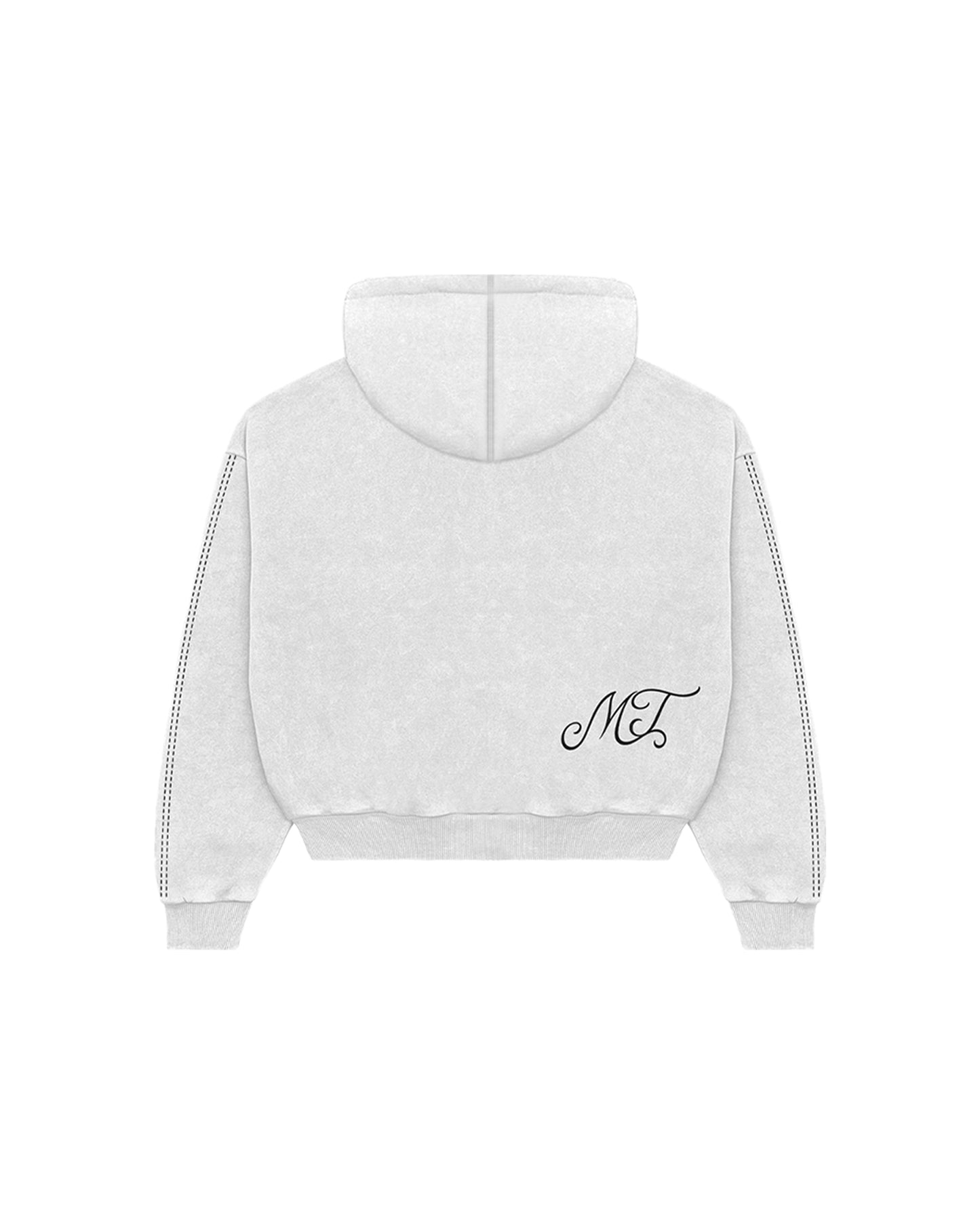Stitched rhinestone zip-up
