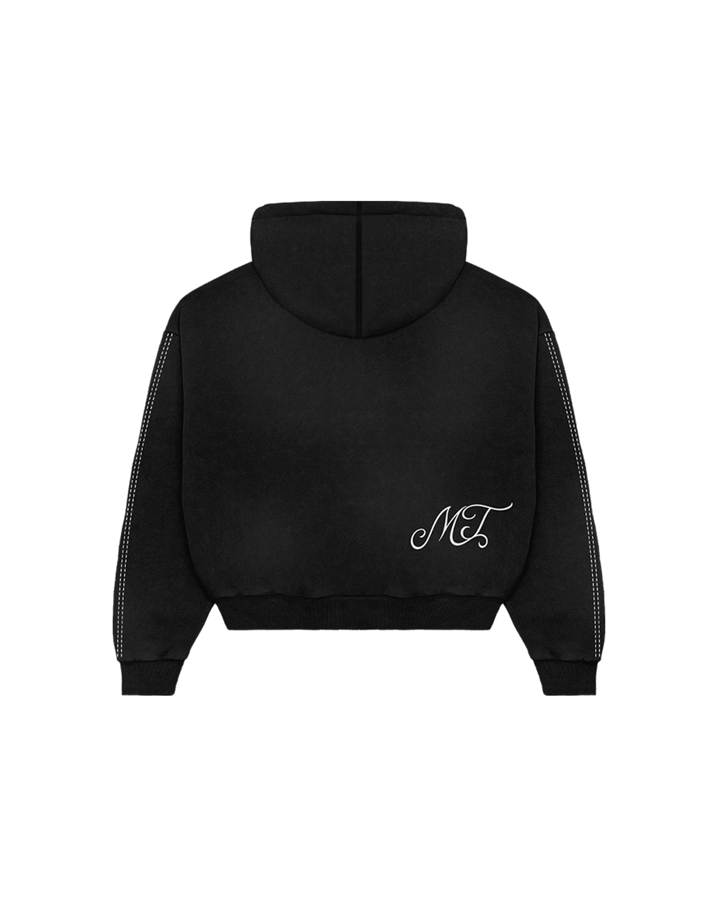 Stitched rhinestone zip-up